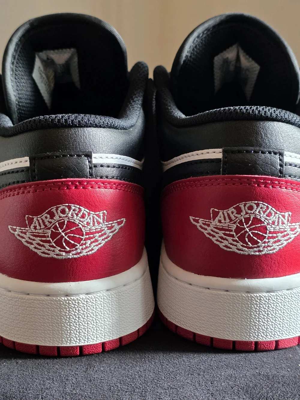 Back To School Nike Air Jordan 1 Low Black Red White Sneakers 6Y